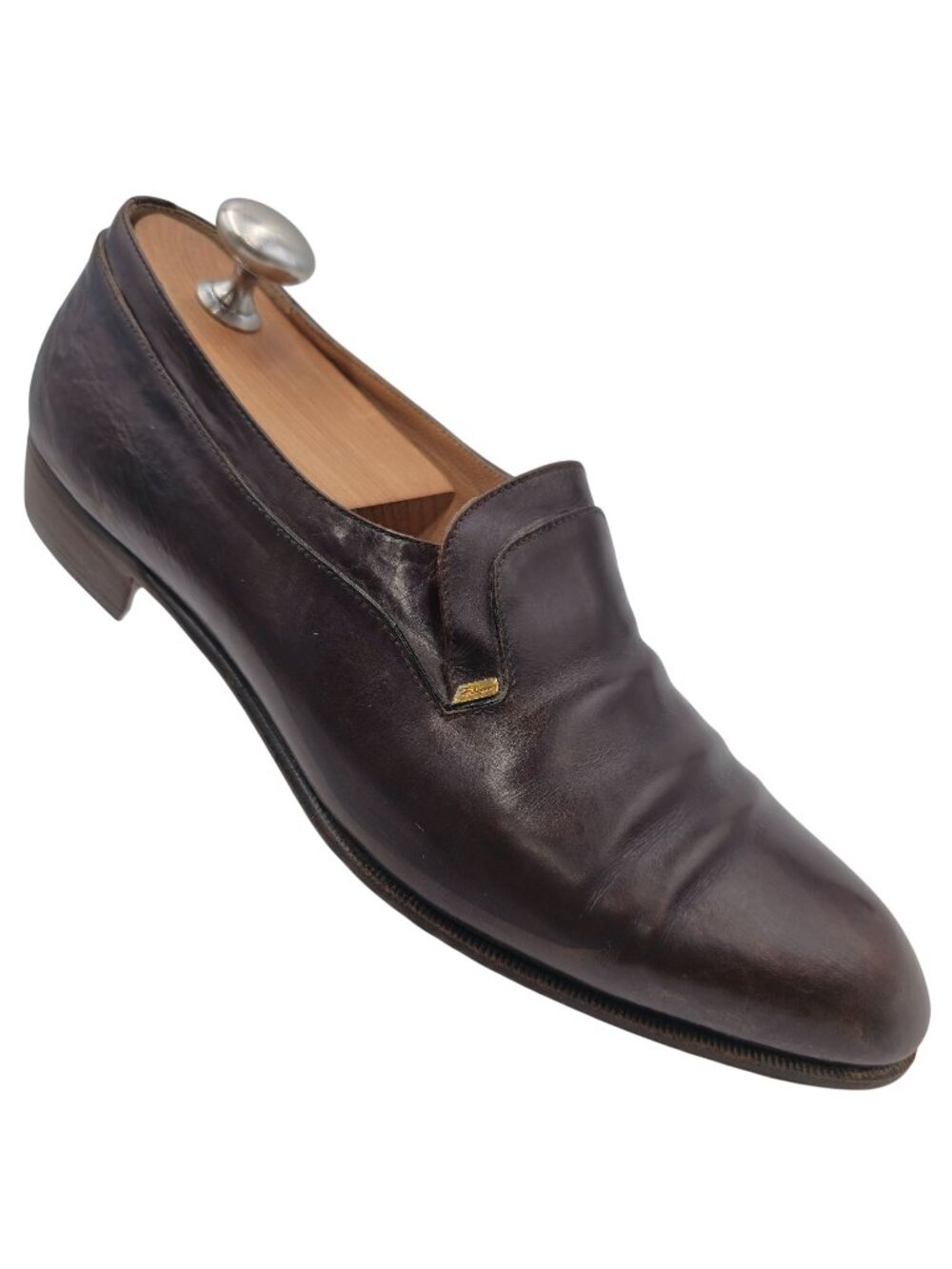 Vintage Salvatore Ferragamo Italy Mens 8.5D Brown Leather Dress Shoes Loafers
